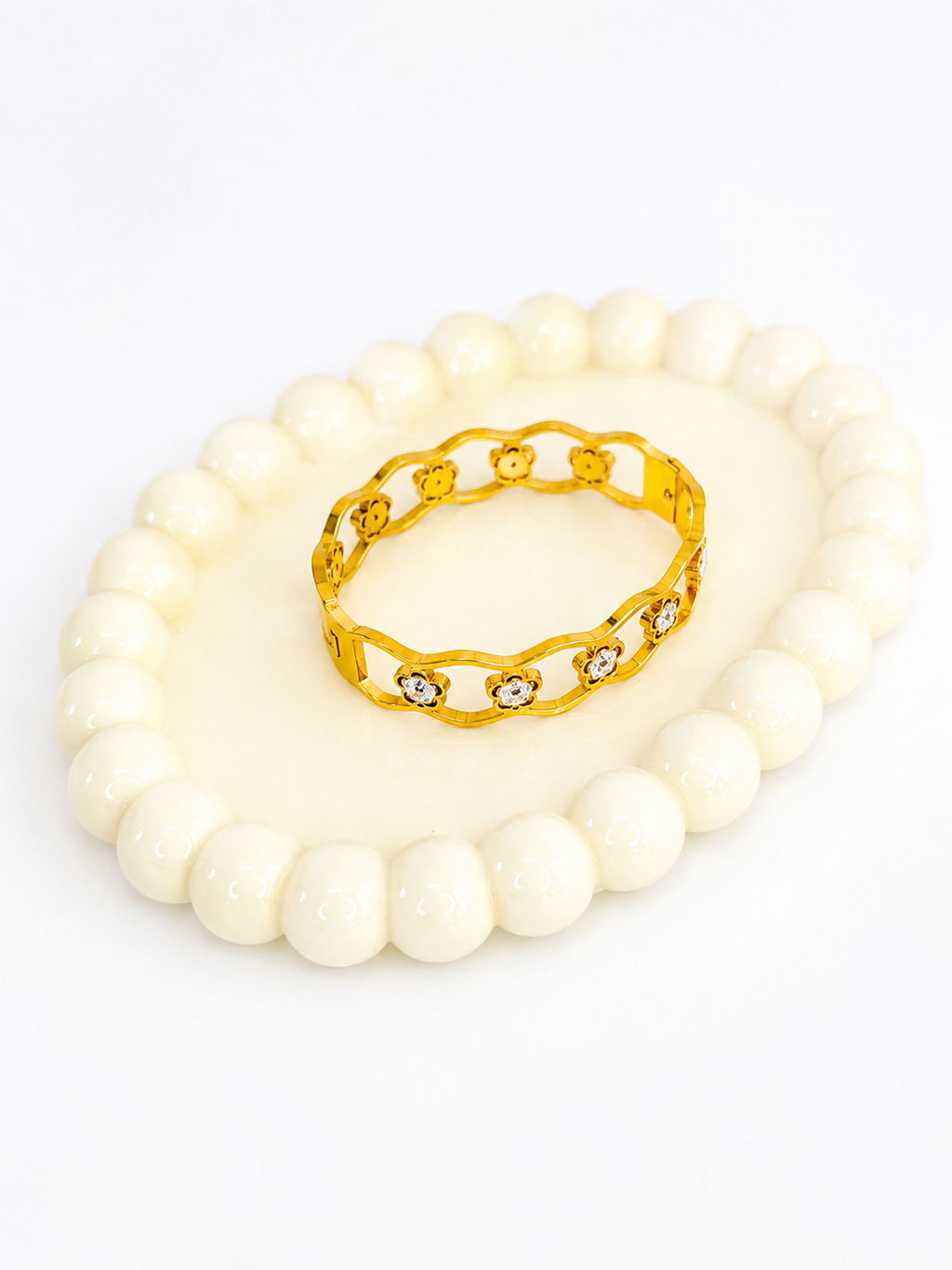 Golden Bloom Anti-Tarnish Kada Bracelet