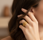 Golden Horizon Adjustable Band Ring | Anti-Tarnish