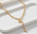 Golden Butterfly Charm Necklace with Heart Drop | Anti-Tarnish