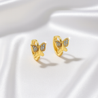 Golden Butterfly Hoop Earrings |  Anti-Tarnish