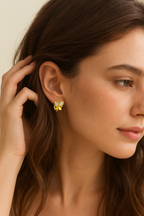 Golden Butterfly Hoop Earrings |  Anti-Tarnish