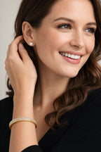 Radiant Triple-Row Crystal Gold Bangle | Anti-tarnish