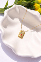 Celeste Multi color Gemstone Gold Pendant Necklace | Anti-Tarnish