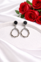 Twisted Silver Intertwined Loop Drop Earrings | Anti-Tarnish