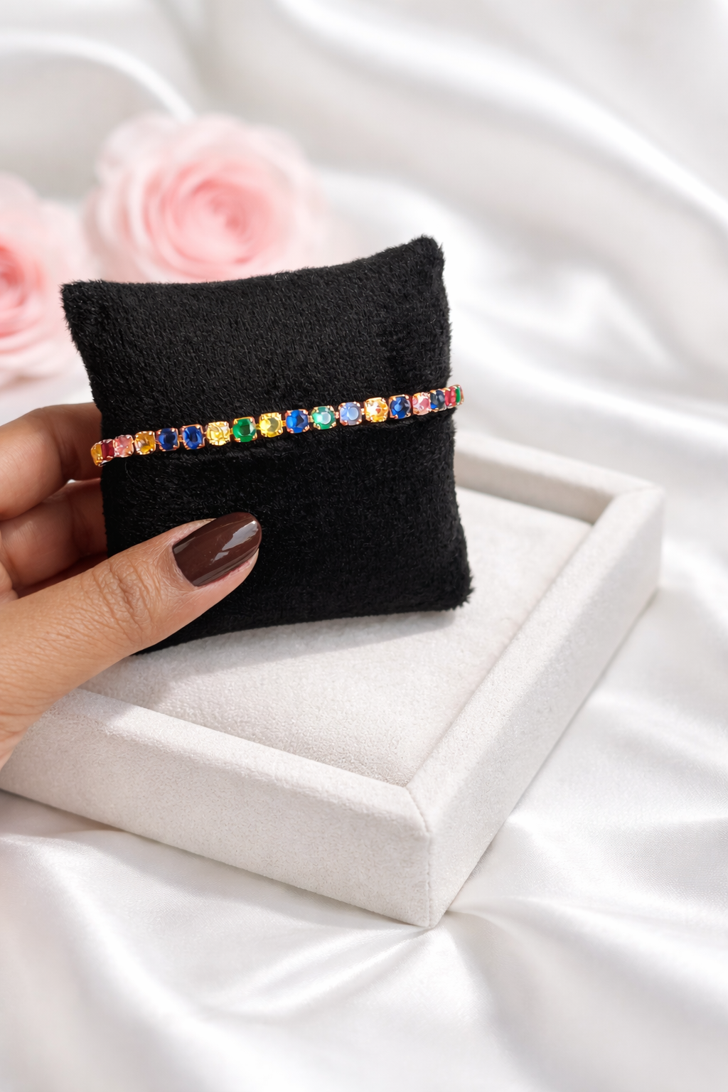 Sleek Multi-Color Crystal Line Bracelet for Everyday Wear Glam