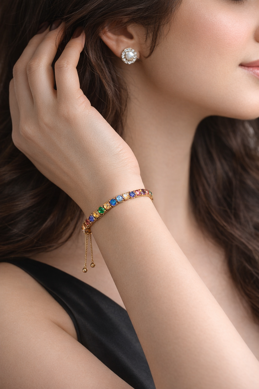 Sleek Multi-Color Crystal Line Bracelet for Everyday Wear Glam