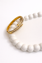 Gold Plated Crystal Studded Open Cuff Bracelet | Anti-Tarnish