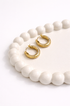 18k Gold Plated Timeless Textured Hoop Earrings | Anti-Tarnish