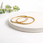 Anti Tarnish Classic Twisted 18k Gold-Plated Bangles – Set of 2