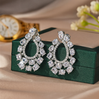 Silver-Plated Crystal Halo Drop Earrings | |  Anti-Tarnish