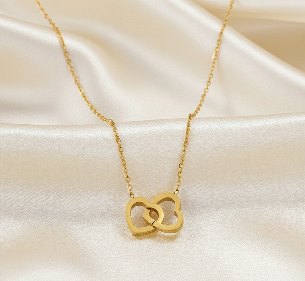 Eternal Bond Interlocked Hearts Necklace Love Pendant