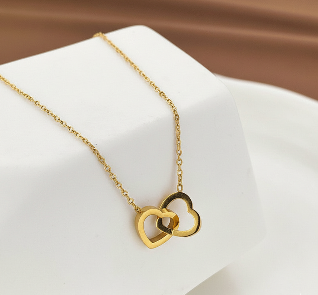 Eternal Bond Interlocked Hearts Necklace Love Pendant
