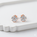 Rose Gold-Plated Floral Stud Earrings  |  Anti-Tarnish