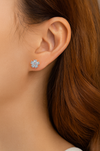 Rose Gold-Plated Floral Stud Earrings  |  Anti-Tarnish