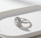 Silver-Plated Solitaire Halo Ring Stones | Anti-tarnish