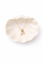 Anti-Tarnish Gold Heart & Crystal Charm Pendant Necklace