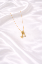 Anti-Tarnish Gold Heart & Crystal Charm Pendant Necklace