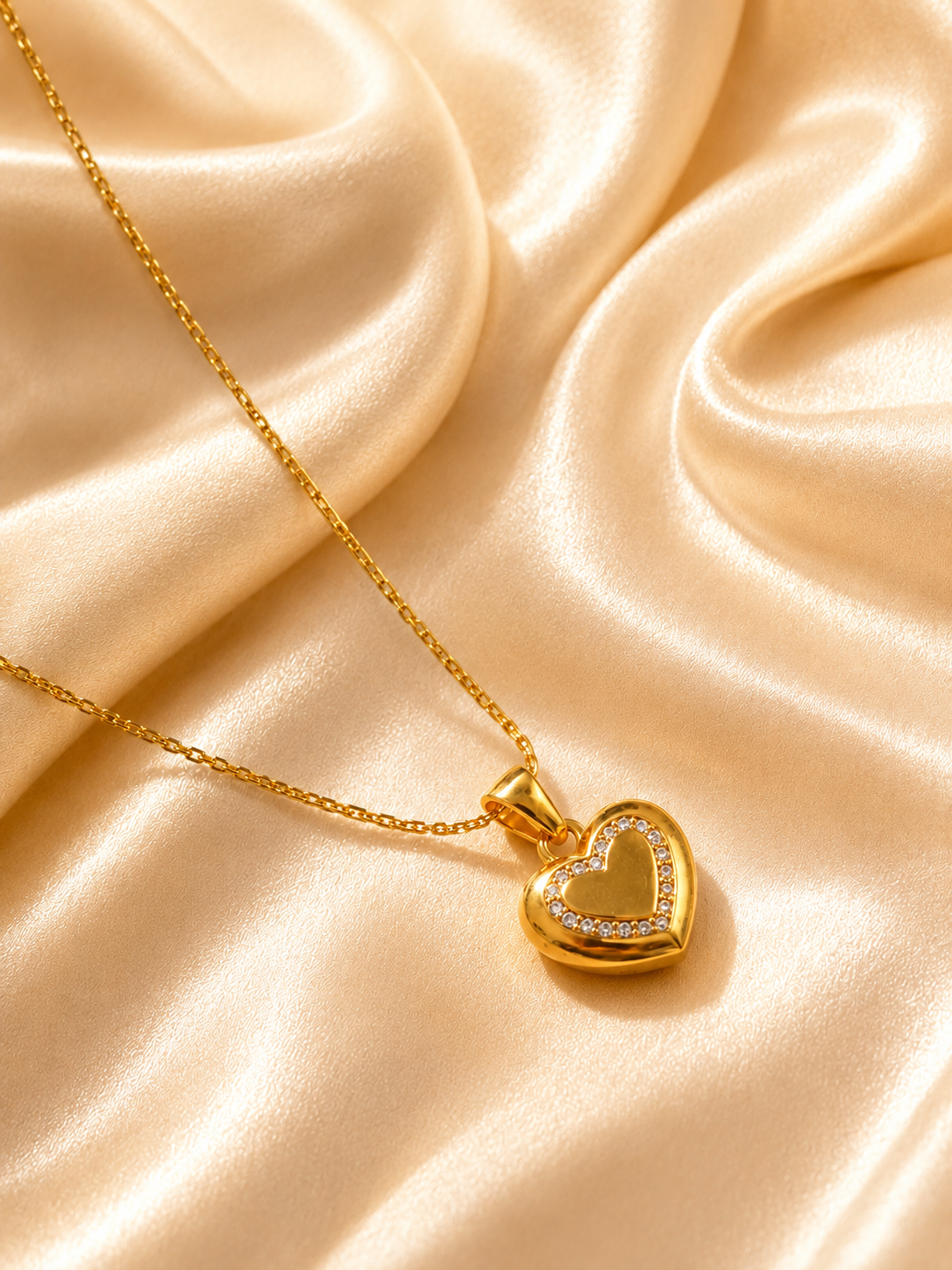 Heart Halo Pendant Necklace - Anti Tarnish
