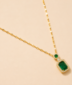 Emerald Elegance Pendant 18K Gold plated | Anti-Tarnish