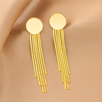 Gold-Plated Long Tassel Drop Earrings |  Anti-Tarnish