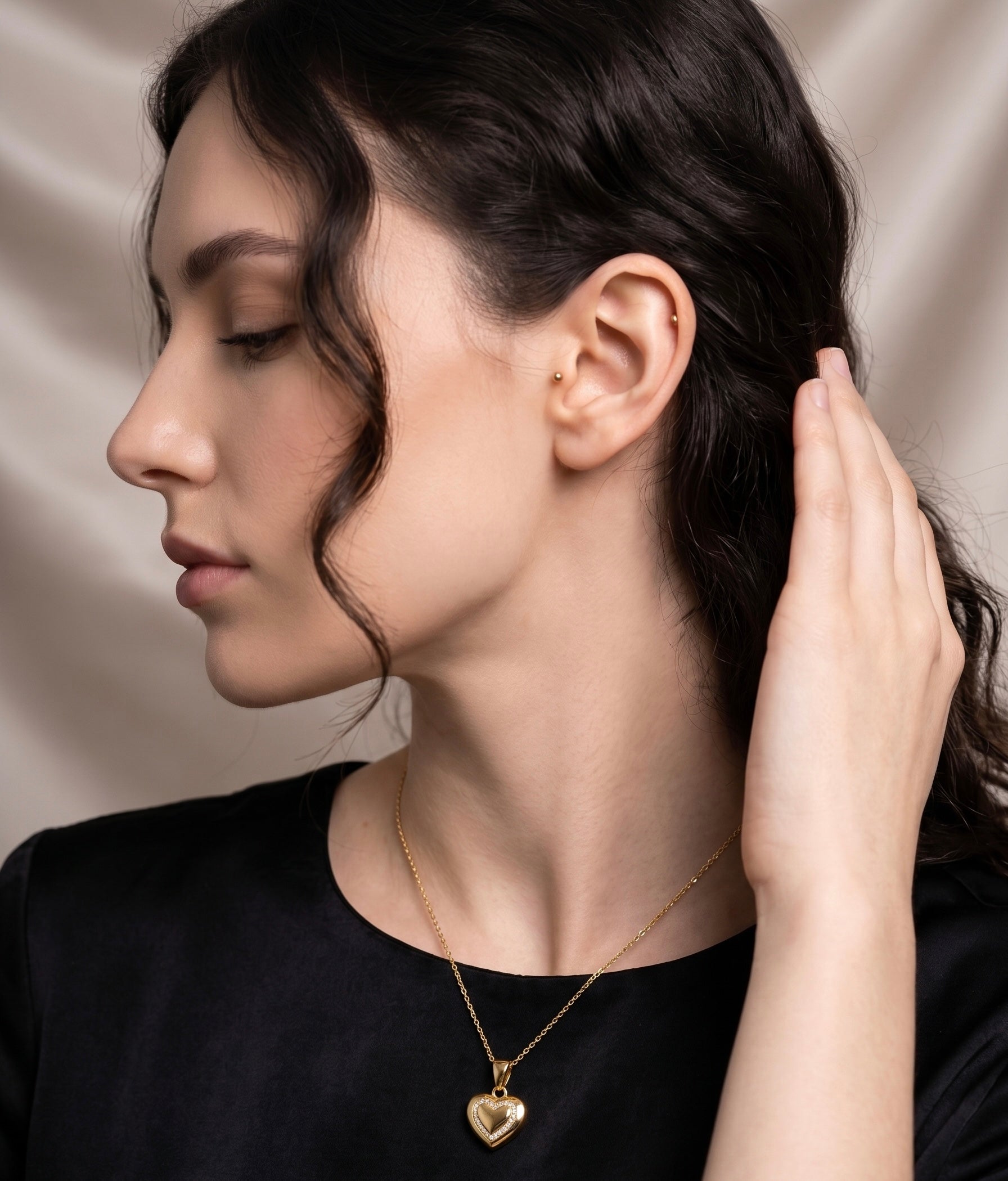 Heart Halo Pendant Necklace - Anti Tarnish